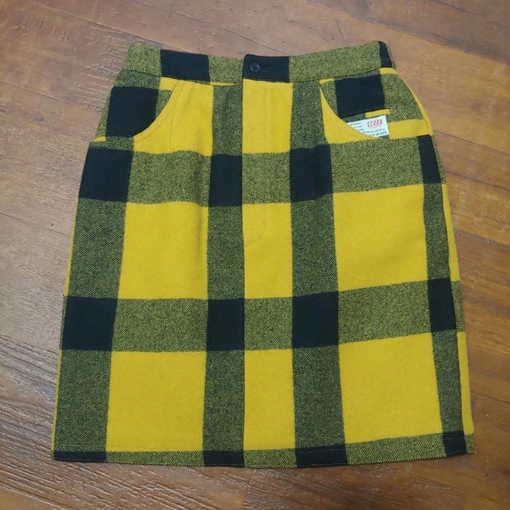 Women's Scuba Television Wool Check Skirt
